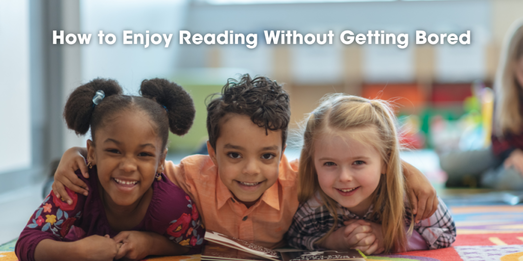 Children enjoying reading books together
